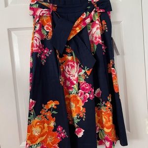 New York & Co Colorful Pleated Midi Skirt